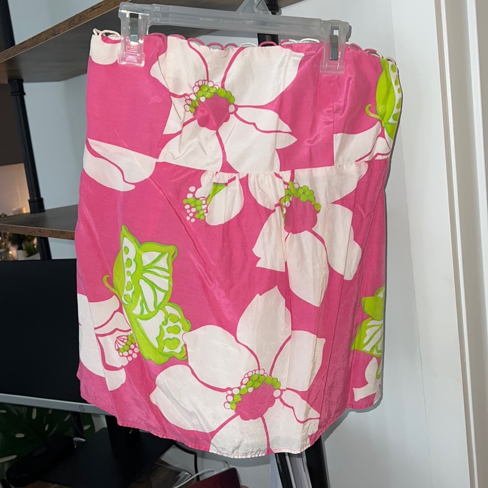 Lily Pulitzer pink and green tube top